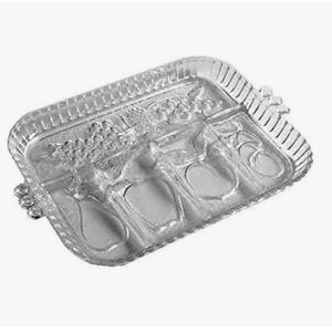 INDIANA GLASS VINTAGE CRYSTAL HAPPENINGS 5-PART RELISH TRAY #3678 NEW OPEN BOX